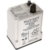 Macromatic Relay, 10 A, 24 VAC/VDC, Upto 2 Hours, Plug-in, DPDT, -28 C, 65 C, 2 VA