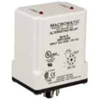 Macromatic Relay, E-Mech, Alternating, 120VAC, (2) 5A SPDT Outputs, 3 Switch, 8-Pin Plug-In