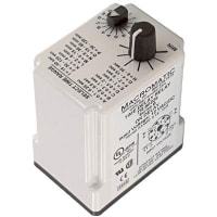 Macromatic Relay, E-Mech, Time Delay, On Delay, DPDT, 10A, 12AC/DC, .1 sec-2hr, 8 pin