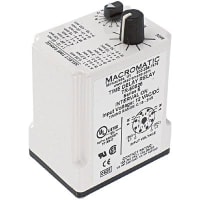 Macromatic Relay, E-Mech, Time Delay, Interval, DPDT, 10A, 12AC/DC, .1 sec- 2hr, 8 pin