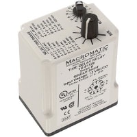 Macromatic Relay, E-Mech, Time Delay, Single Shot, DPDT, 10A, 12AC/DC, .1 sec-2hr, 11 pin