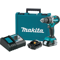 Makita Hammer Driver Drill, 1/2", Kit, Brushless, Lithium-Ion, 18V, 2.0Ah, LXT Series