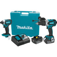 Makita Driver Drill, Impact Driver, Combo Kit, 2-Pc, Lithium-Ion, 18V, 4.0Ah, LXT Series