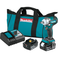 Makita Impact Wrench, 1/2", w/Dentent Anvil, Kit, Lithium-Ion, 18V, 5.0Ah, LXT Series