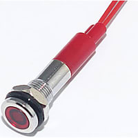 Mallory Sonalert LED Panel Mount Indicator LED Red 6mm NUT 24VAC/DC