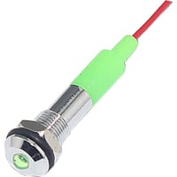 Mallory Sonalert LED Panel Mount Indicator LED Green 6mm NUT 12VAC/DC