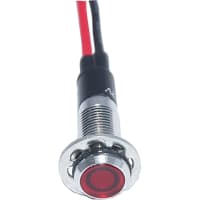 Mallory Sonalert LED Panel Mount Indicator LED Red 8mm NUT 12VAC/DC