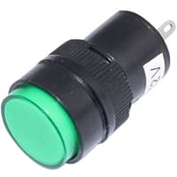 Mallory Sonalert LED Panel Mount Indicator LED Green 16mm NUT 110VAC/DC