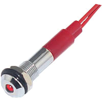 Mallory Sonalert LED Panel Mount Indicator LED Red 6mm NUT 110VAC/DC