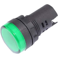 Mallory Sonalert LED Panel Mount Indicator LED Green 22mm NUT 12VAC/DC