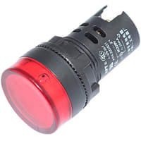 Mallory Sonalert LED Panel Mount Indicator LED Red 22mm NUT 12VAC/DC