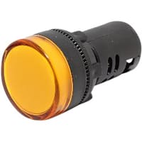 Mallory Sonalert LED Panel Mount Indicator LEDYellow22mm NUT 12VAC/DC