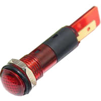 Mallory Sonalert LED Panel Mount Indicator LED Red 8mm NUT 110VAC/DC