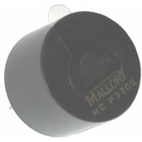 Mallory Sonalert Audio Warning Device, Alarm, Electro-Acoustic, Constant, 12VDC Sup, 25mA, 74dB/min.