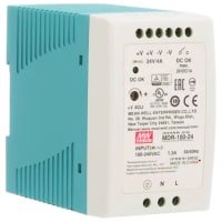 Maple Systems POWER SUPPLY, SINGLE OUTPUT, DIN RAIL, 24VDC, 4A