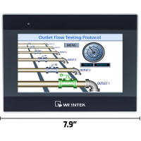 Maple Systems HMI Display, 7.0in TFT LCD, 2 Ethernet, 4 GB/1 GB, 1GHz, CANbus, cMT3000 Series