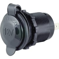 Marinco 12V Receptacle, Black, With Old Style Ring