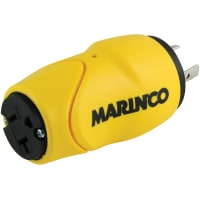 Marinco Straight Adapter, 20A 125V Male To 15A 125V Female