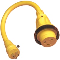 Marinco Pigtail Adapter, 30A 125V Male To 15A 125V Female