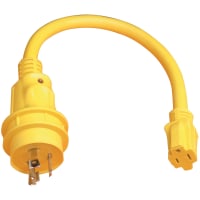 Marinco Pigtail Adapter, 15A 125V Male To 30A 125V Female