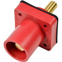 Marinco Cl Pnl Mt Inlet (400A / 600V) 1.125" Threaded Stud Male - Red (C ) Drill Out