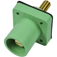 Marinco Cl Pnl Mt Inlet (400A / 600V) 1.125" Threaded Stud Male - Green (E) Drill Out