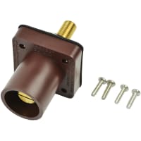 Marinco Cl Series Panel Mount Inlet (400A / 600V) 1.125" Threaded Stud Male - Brown (F)