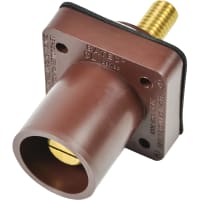 Marinco Cl Pnl Mt Inlet (400A / 600V) 1.125" Threaded Stud Male - Brown (F) Drill Out