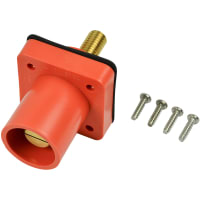 Marinco Cl Series Panel Mount Inlet (400A / 600V) 1.125" Threaded Stud Male - Orange (G)