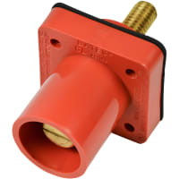 Marinco Cl Pnl Mt Inlet (400A / 600V) 1.125" Threaded Stud Male - Orange (G) Drill Out