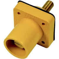 Marinco Cl Pnl Mt Inlet (400A / 600V) 1.125" Threaded Stud Male - Yellow (H) Drill Out