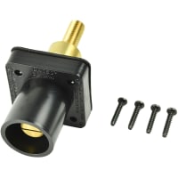 Marinco Cl Pnl Mt Inlet (400A / 600V) Threaded Stud Male - Black (A) Extended Shoulder