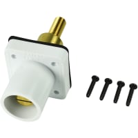 Marinco Cl Pnl Mt Inlet (400A / 600V) Threaded Stud Male - White (B) Extended Shoulder