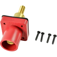 Marinco Cl Pnl Mt Inlet (400A / 600V) Threaded Stud Male - Red (C) Extended Shoulder