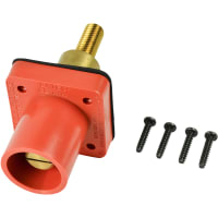 Marinco Cl Pnl Mt Inlet (400A / 600V) Threaded Stud Male - Orange (G) Extended Shoulder