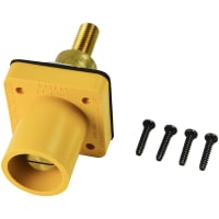 Marinco Cl Pnl Mt Inlet (400A / 600V) Threaded Stud Male - Yellow (H) Extended Shoulder