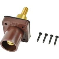 Marinco Cl Pnl Mt Inlet (400A / 600V) Threaded Stud Male - Brown (F) Extended Shoulder