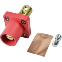 Marinco Cls Series Panel Mount (400A / 600V) 2/0 - 4/0 Double Set Screw;Male - Red (C )