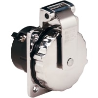 Marinco Inlet, 50A 125V, Stainless Steel, Without Enclosure