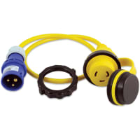 Marinco Cordset, 32A 230V, 15M, Blunt Cut, Yellow