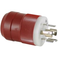 Marinco 4-Wire 12/24V Charger Plug, Red