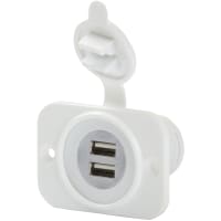 Marinco 12-24V Dual Usb White With Mounting Plate-Bulk