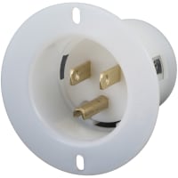 Marinco Power Products Flanged Inlet 15 A 125 V Tempered Brass 5-15P