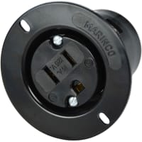 Marinco Power Products 15A 125V Flanged Outlet Sb Black