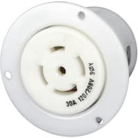 Marinco Power Products 30A 120/208V 3 Y Flg Outlet Lk