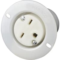 Marinco Power Products 15A 250V 2P 3W Outlet Flanged