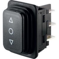 Marquardt Switches Rocker Switch, DPDT, ON- OFF-ON, 14A, Non-Illum, Arrow Legend, 1830 Series