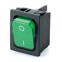 Marquardt Switches Illuminated Rocker Switch, DPST/ON-OFF, 16A, 230V, Legend, Green, 1830 Series