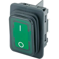 Marquardt Switches Illuminated Rocker Switch, DPST/ON-OFF, 16A, 250V, Green, Legend, 1830 Series