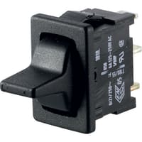 Marquardt Switches Switch, Toggle, SPDT, (ON)-OFF-(ON), IP40, 6A, 125-250VAC, Non-Illuminated, Blk